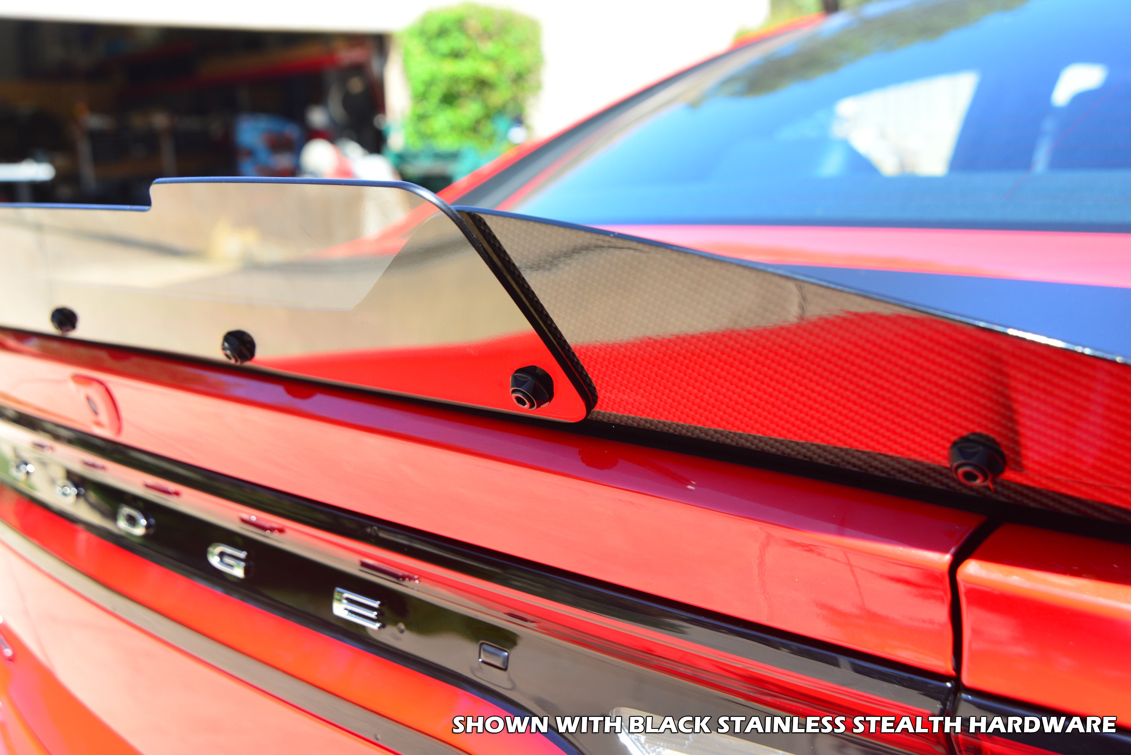 Dodge Charger 2015–2023 Carbon Fiber Wicker Bill – Two-Piece Spoiler Extension | ZL1 Addons