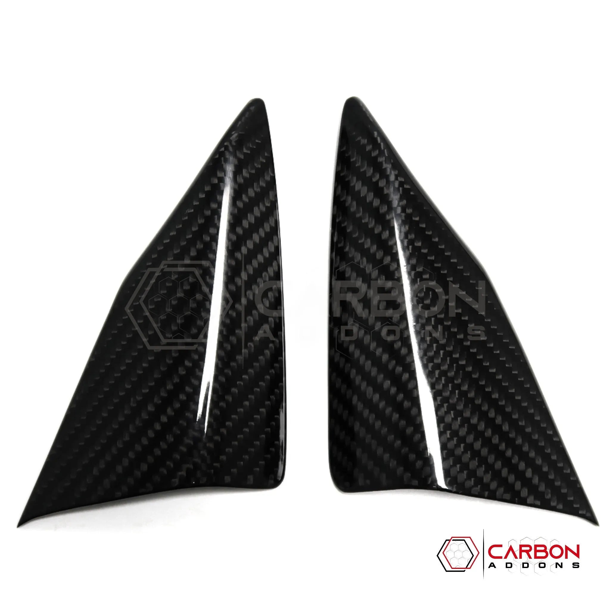 C8 Corvette Carbon Fiber Door Window A-Pillar Triangle Trim Covers