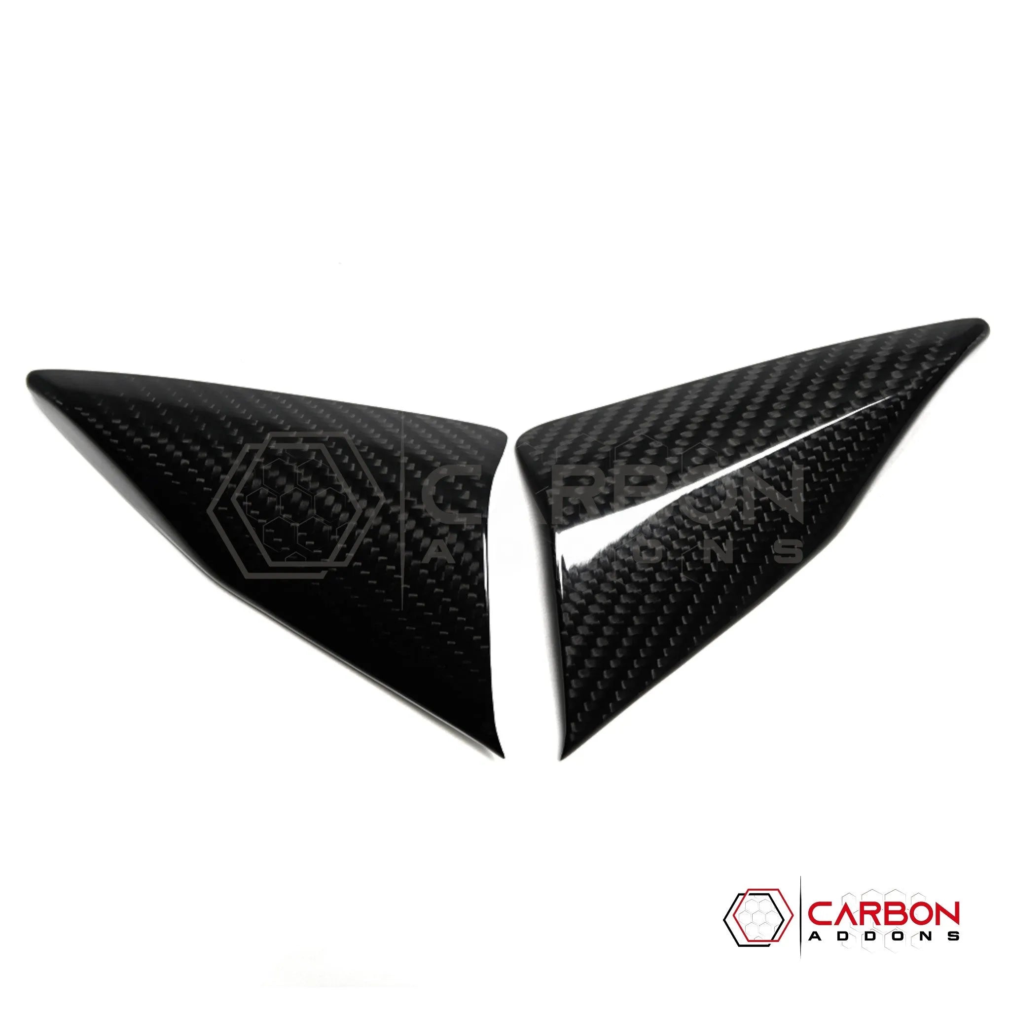 C8 Corvette Carbon Fiber Door Window A-Pillar Triangle Trim Covers