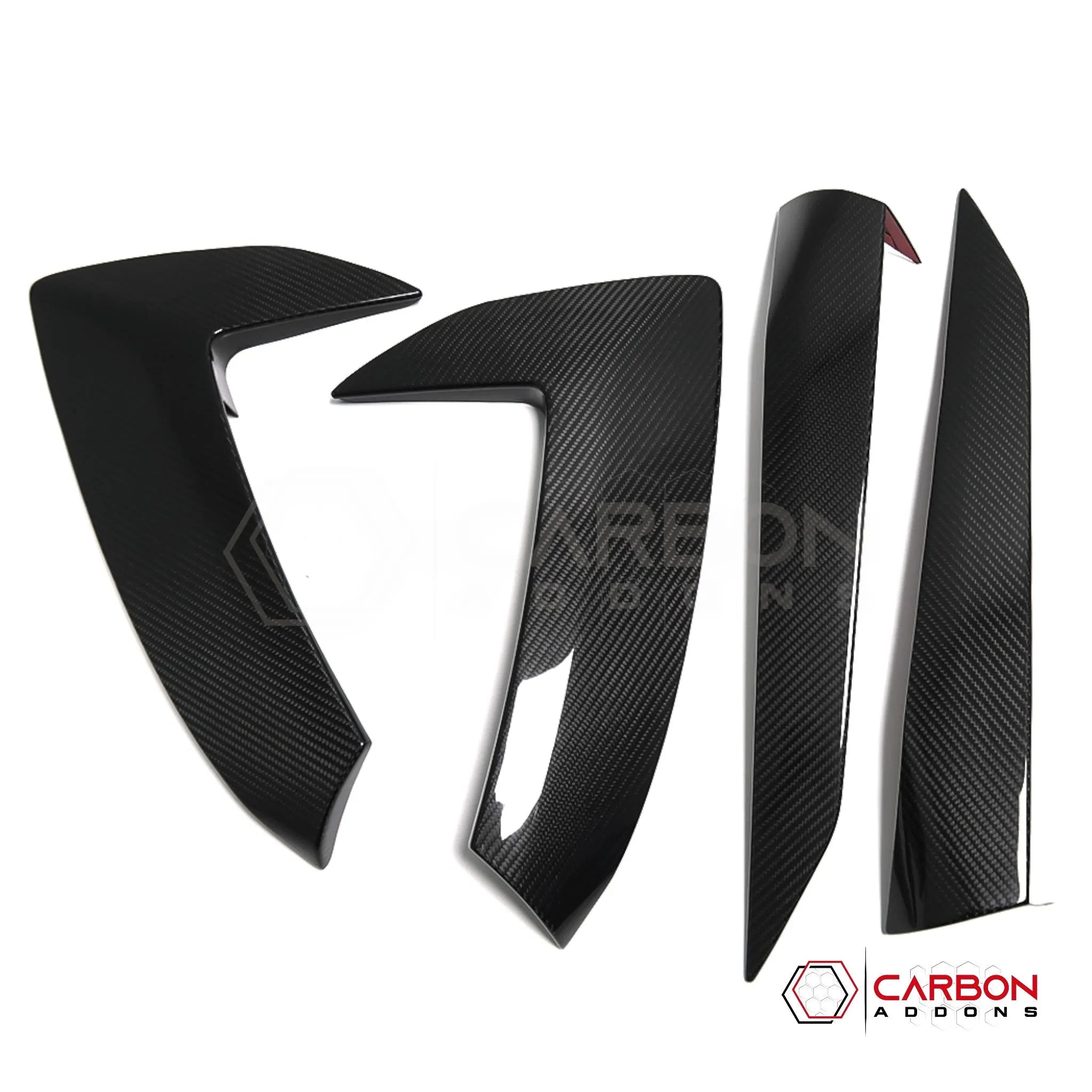 C8 Corvette Exterior Side Scoop Boomerang Trim Carbon Fiber Cover Set