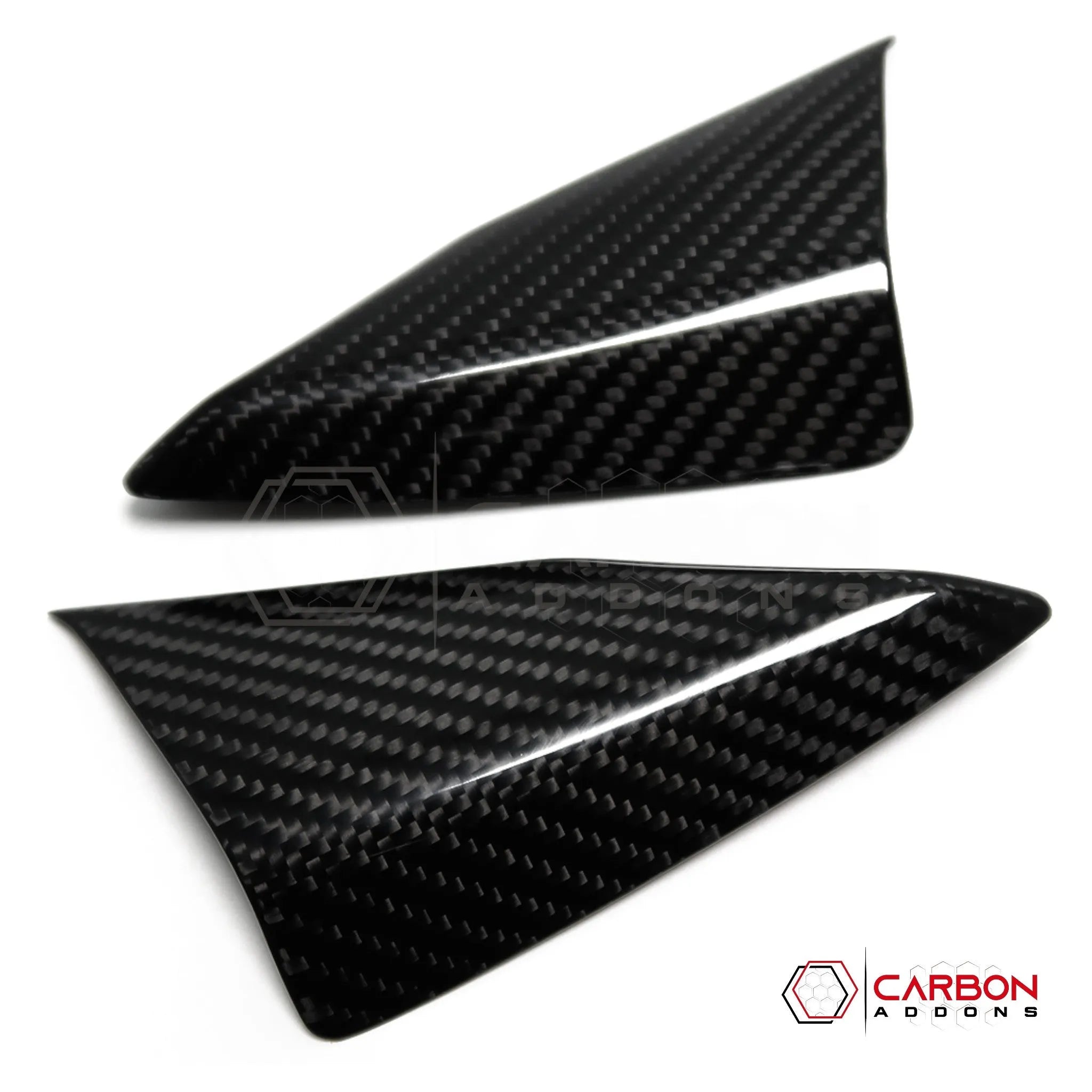 C8 Corvette Carbon Fiber Door Window A-Pillar Triangle Trim Covers