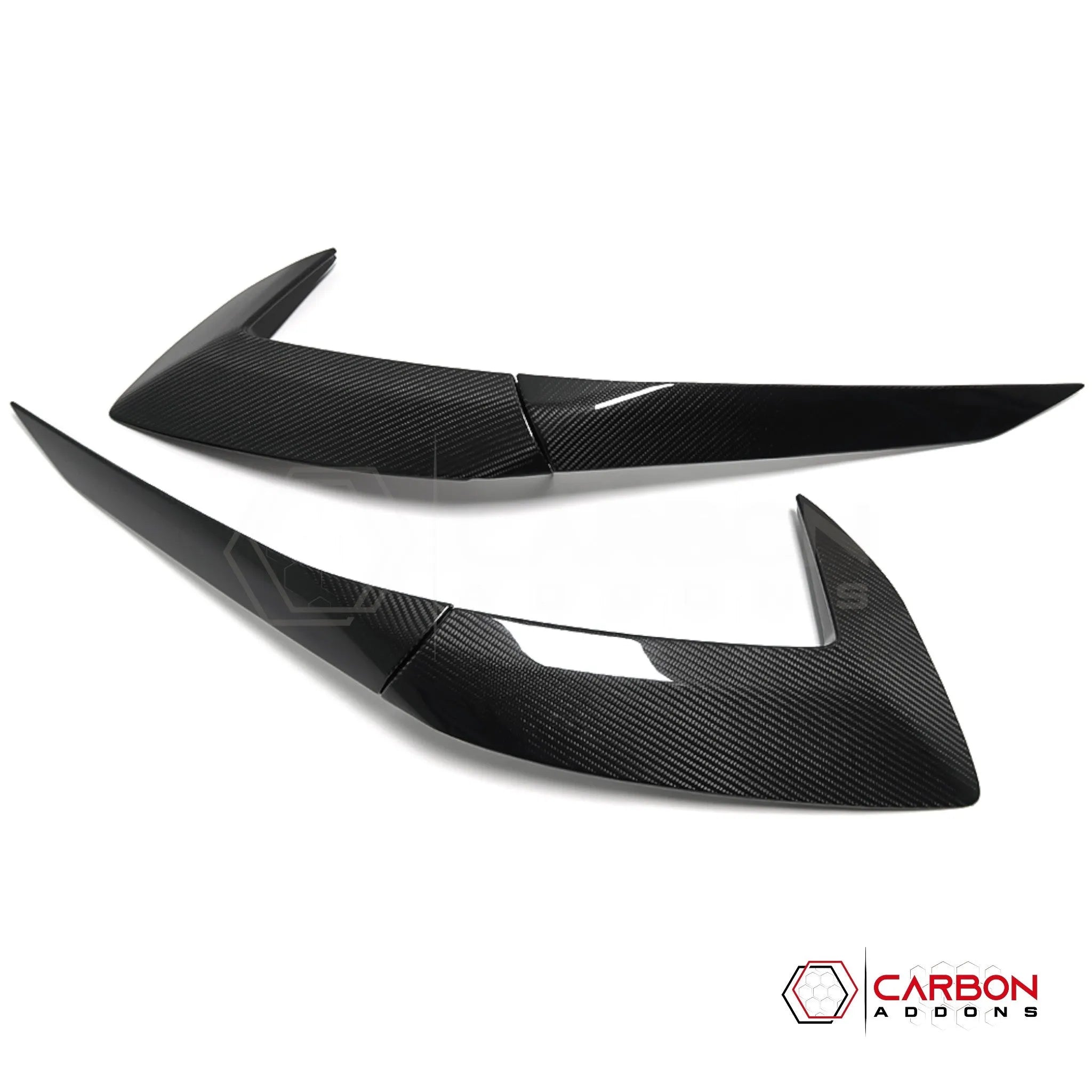 C8 Corvette Exterior Side Scoop Boomerang Trim Carbon Fiber Cover Set