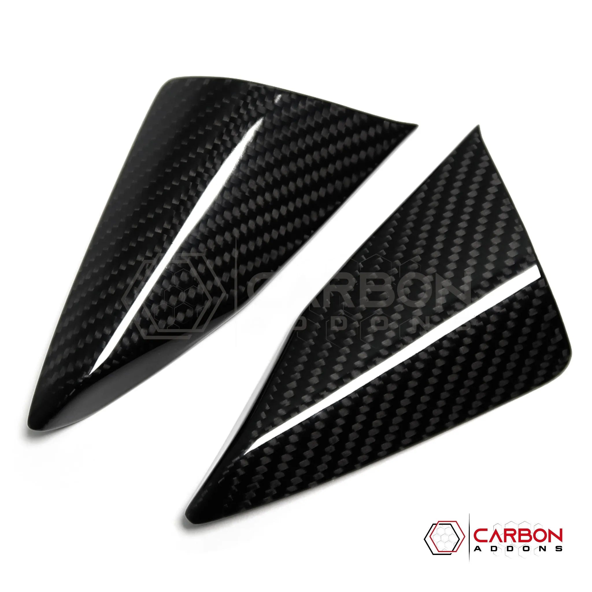 C8 Corvette Carbon Fiber Door Window A-Pillar Triangle Trim Covers