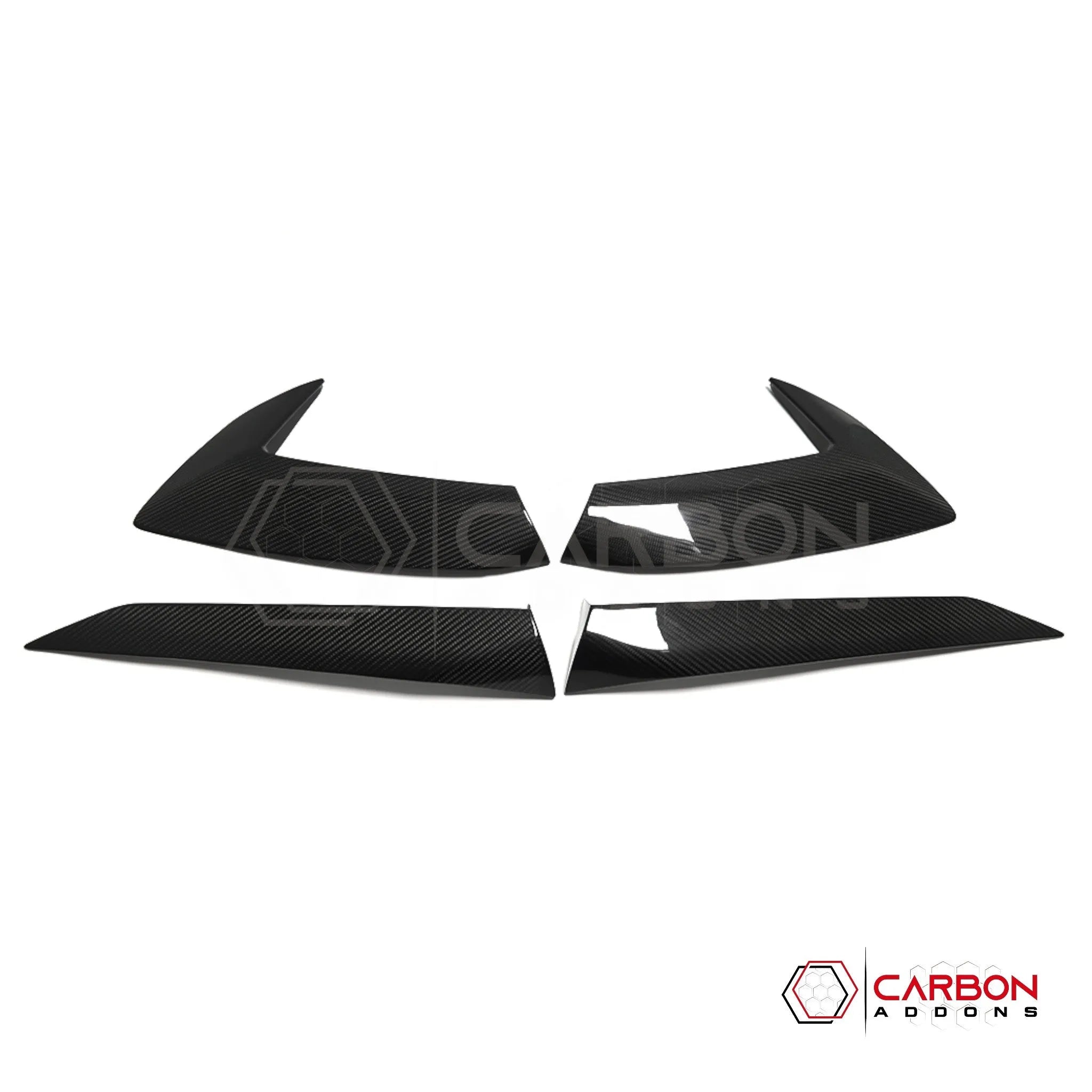 C8 Corvette Exterior Side Scoop Boomerang Trim Carbon Fiber Cover Set